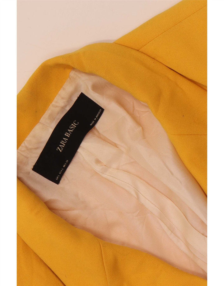 Zara - Chaqueta tipo blazer con doble botonadura para mujer, talla 40, color amarillo