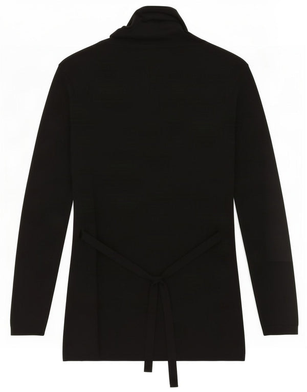 Zara Mujer Longline Open Cardigan Suéter UK 10 Small Viscosa Negra