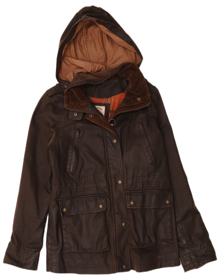 Chaqueta de algodón encerado con capucha para mujer de Fat Face UK 40 Poliéster marrón medio
