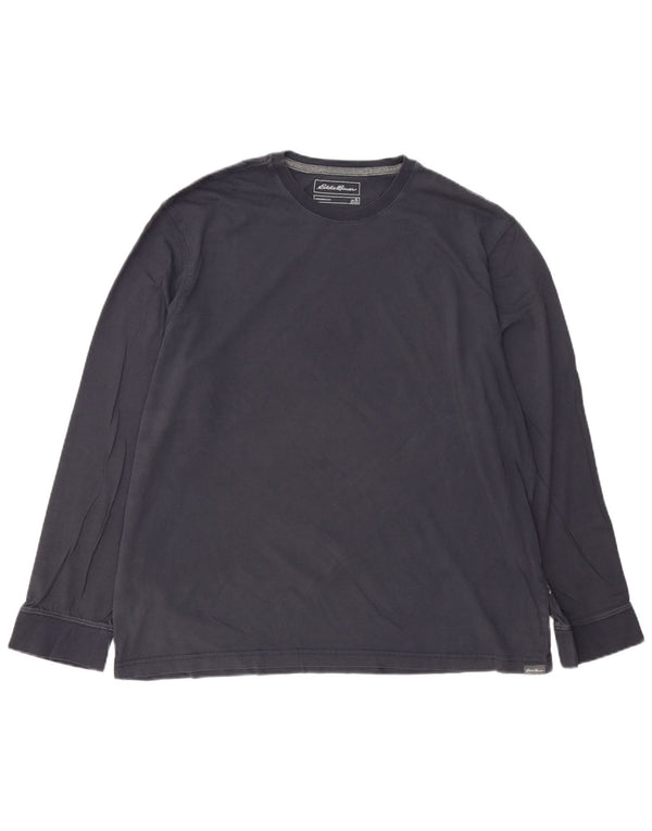 EDDIE BAUER Camiseta Hombre Manga Larga XL Azul Marino Algodón