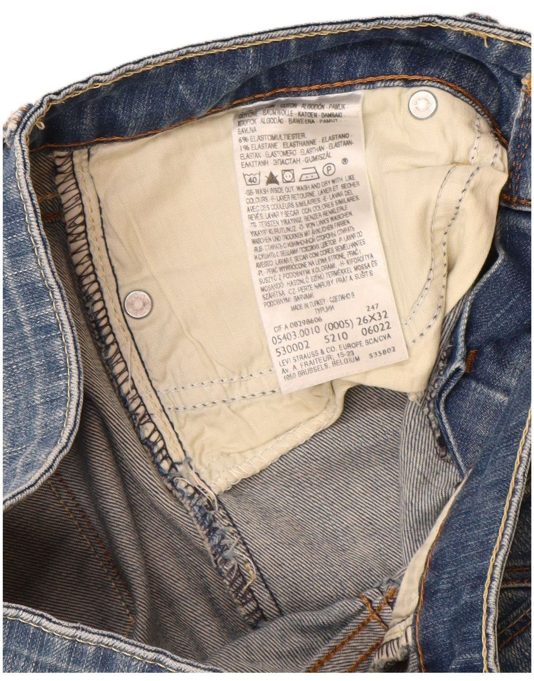 LEVI'S Vaqueros pitillo con curva ligera para mujer W26 L30 Algodón azul