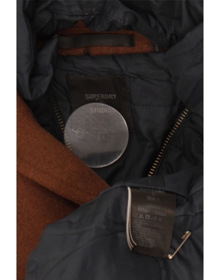 Superdry Abrigo para hombre UK 40 Large Lana marrón