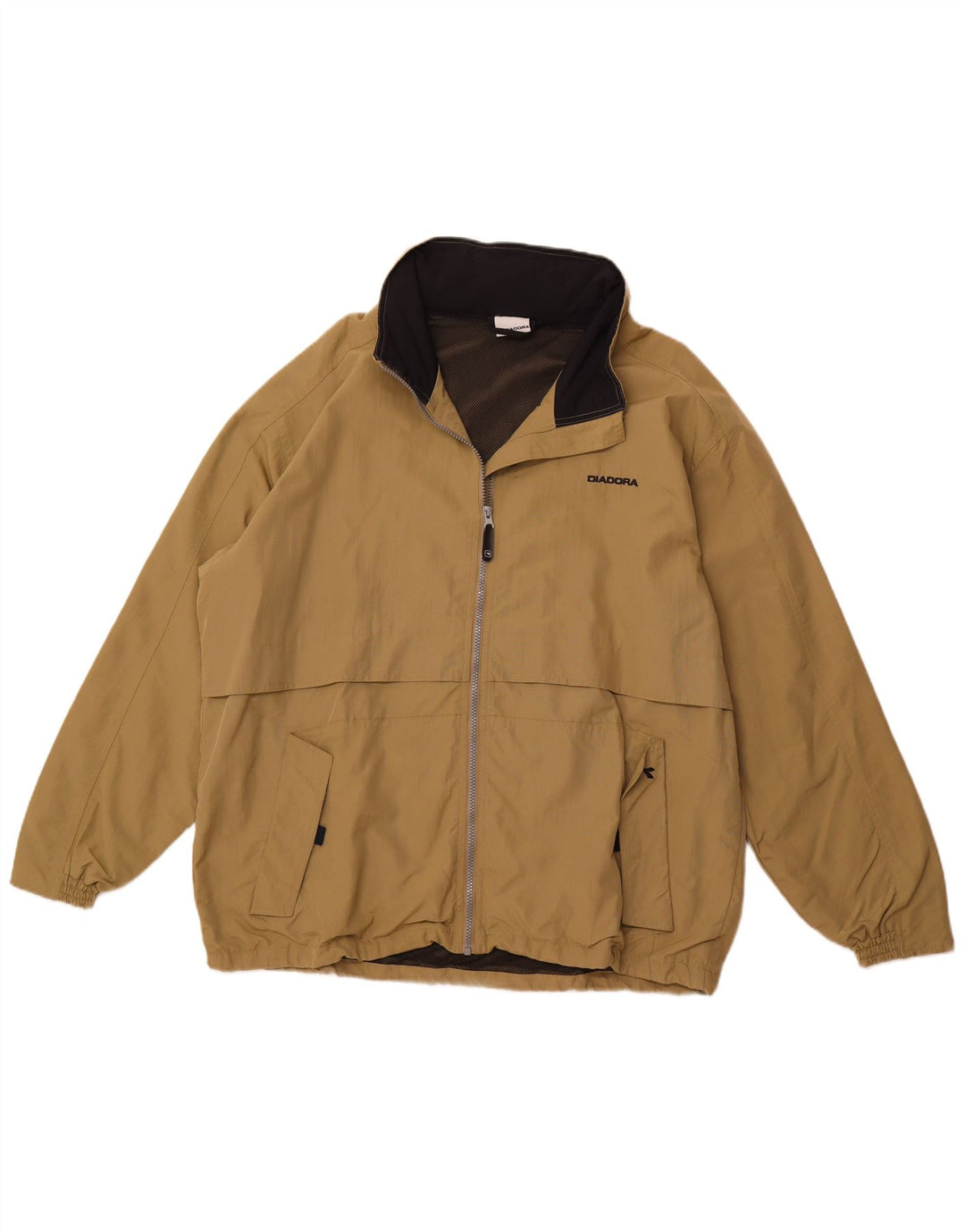 DIADORA Chaqueta impermeable con capucha para hombre UK 40 Large Beige Poliamida