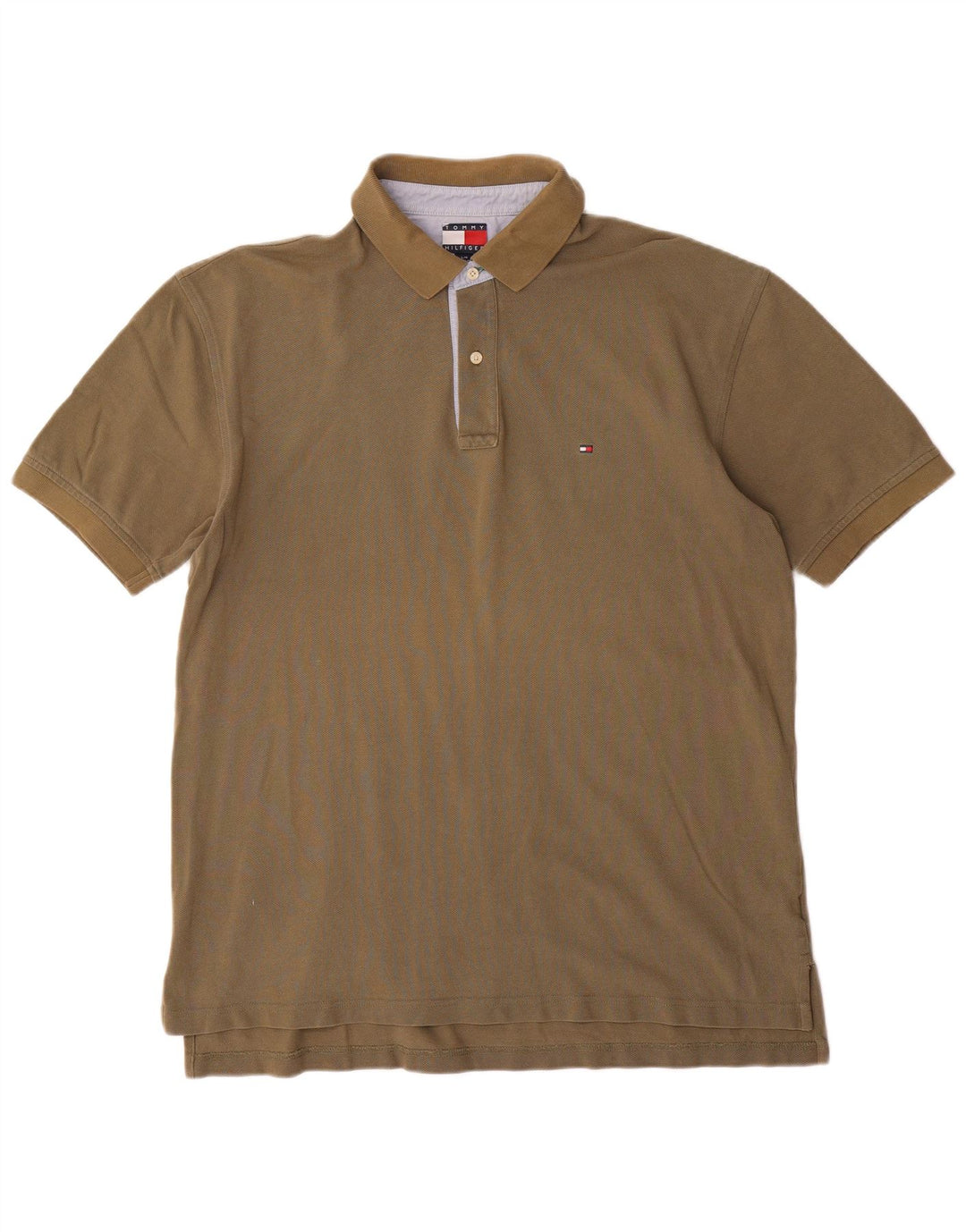 TOMMY HILFIGER Polo para hombre Large Khaki Cotton