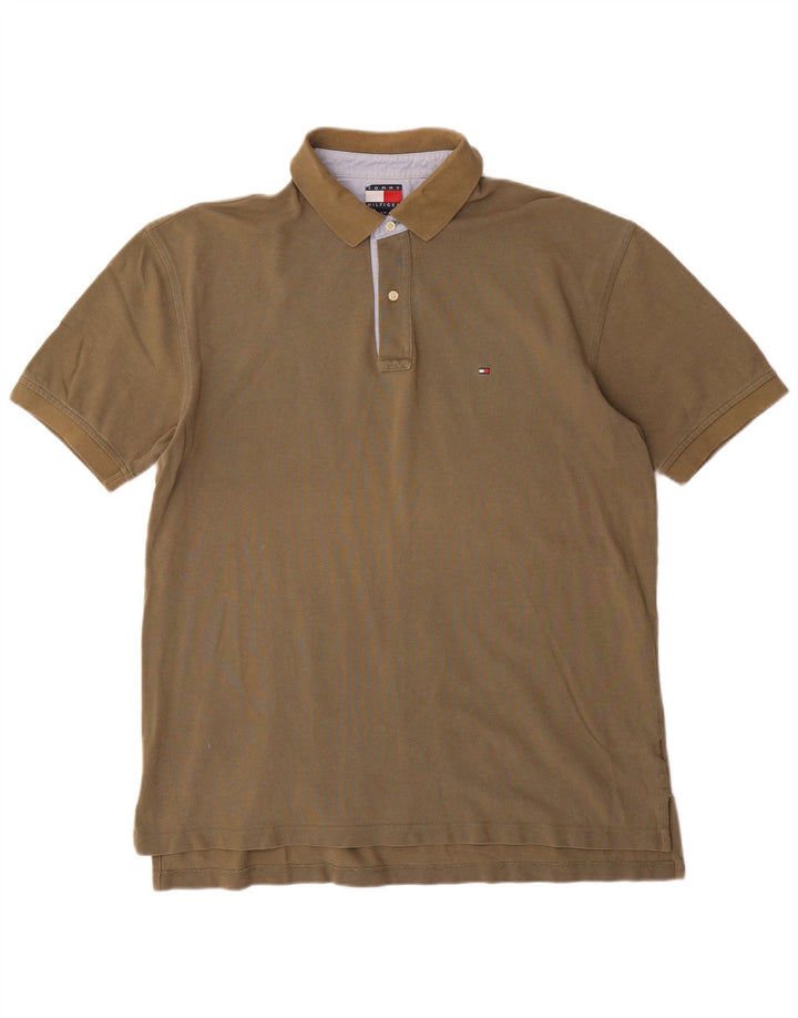 TOMMY HILFIGER Polo para hombre Large Khaki Cotton
