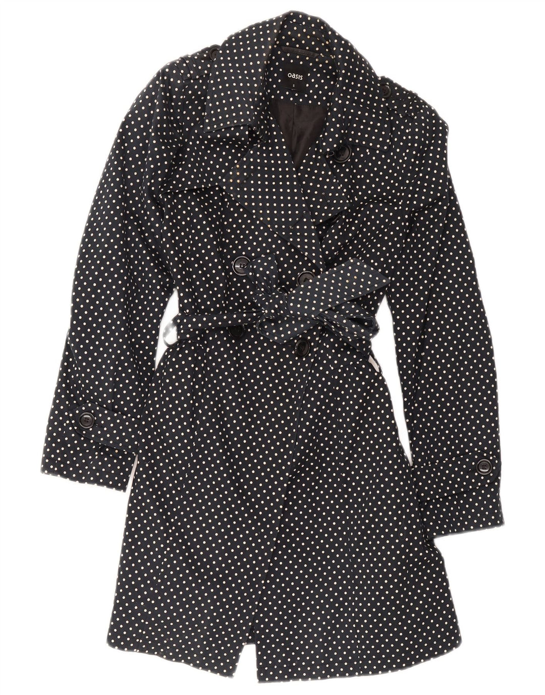 Gabardina Oasis para mujer Reino Unido 8 Pequeño Algodón de lunares negros
