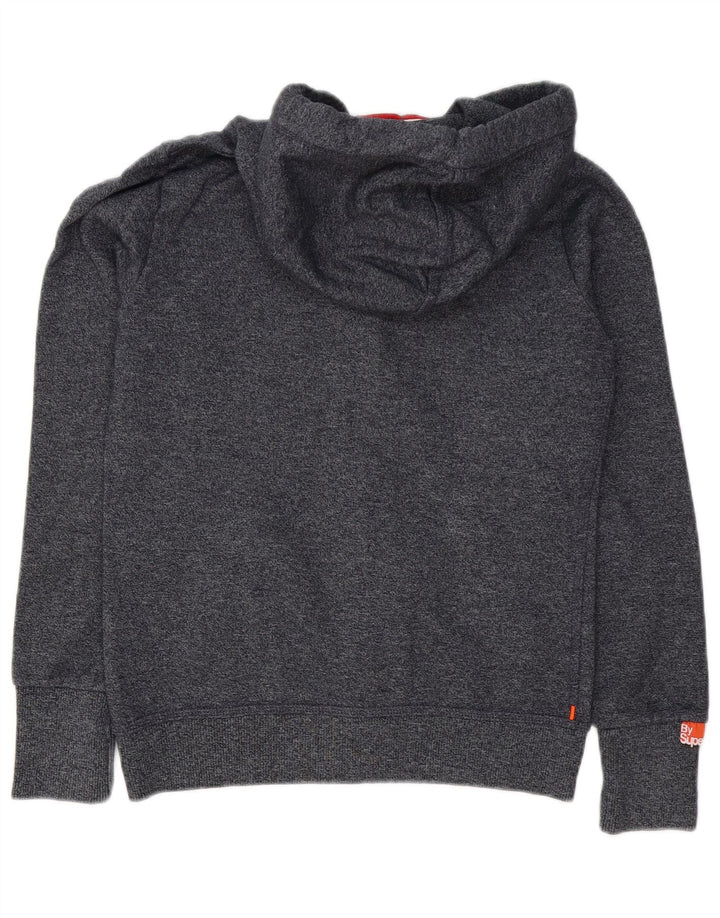 Superdry Hombre Sudadera Con Capucha Y Cremallera De Algodón Moteado Gris Medio