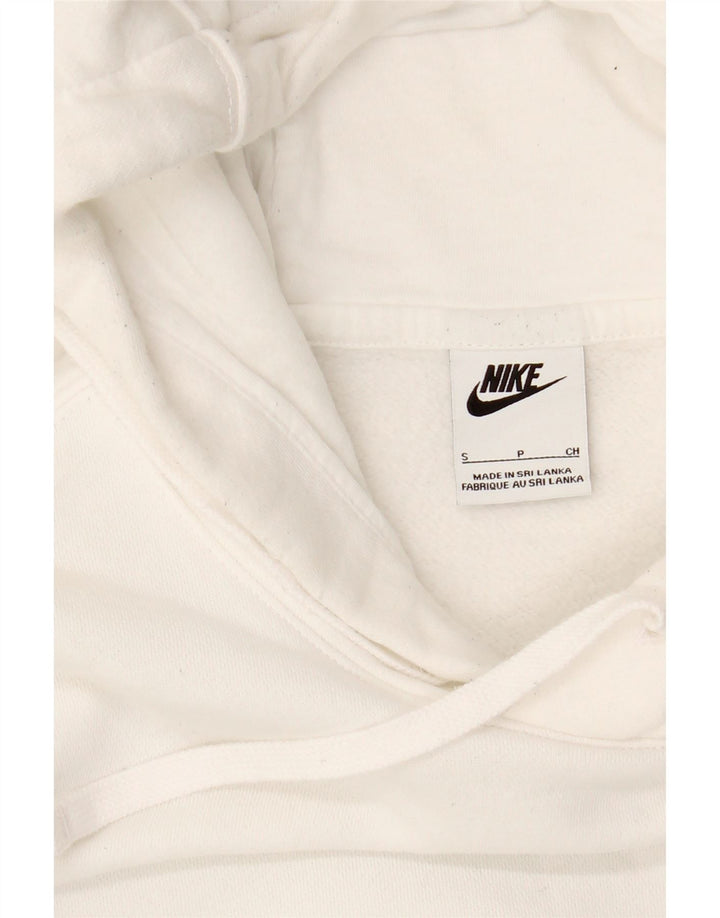 NIKE Mens Hoodie Jumper Small White Cotton