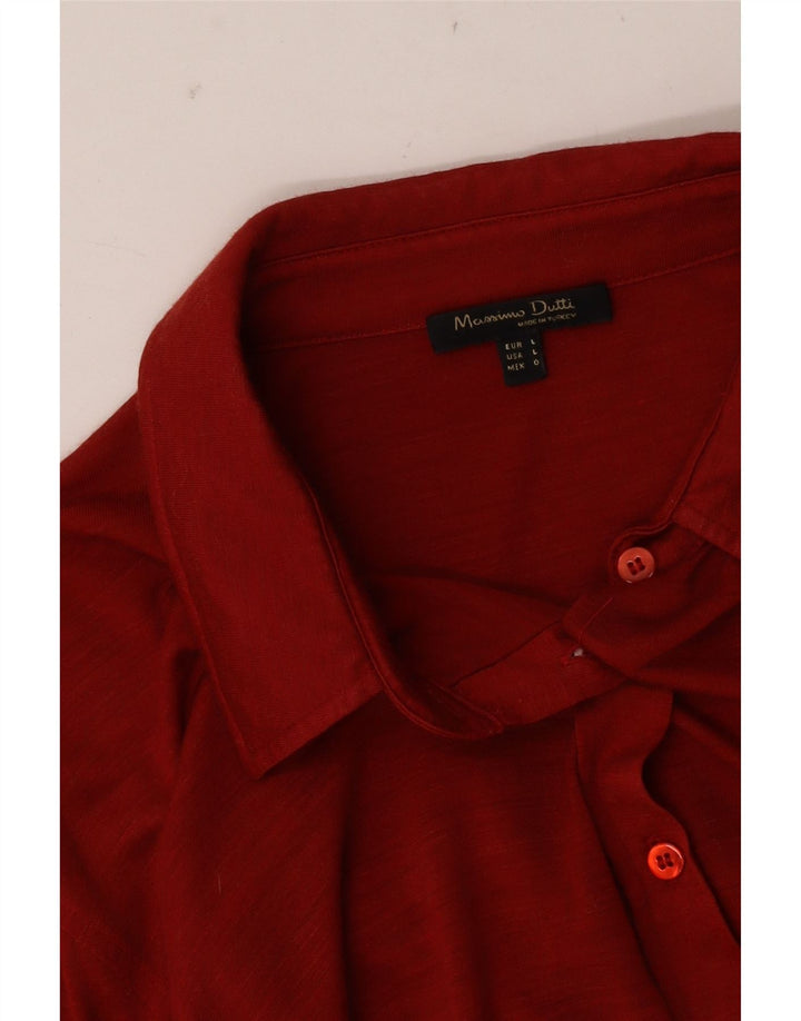 Massimo Dutti Camisa Mujer UK 46 Large Rojo