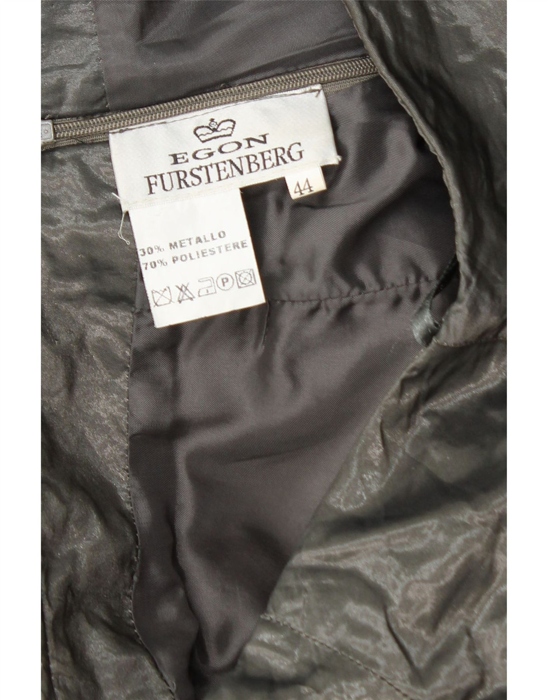 Egon Furstenberg Maxifalda para mujer EU 44 XL W30 Gris metalizado