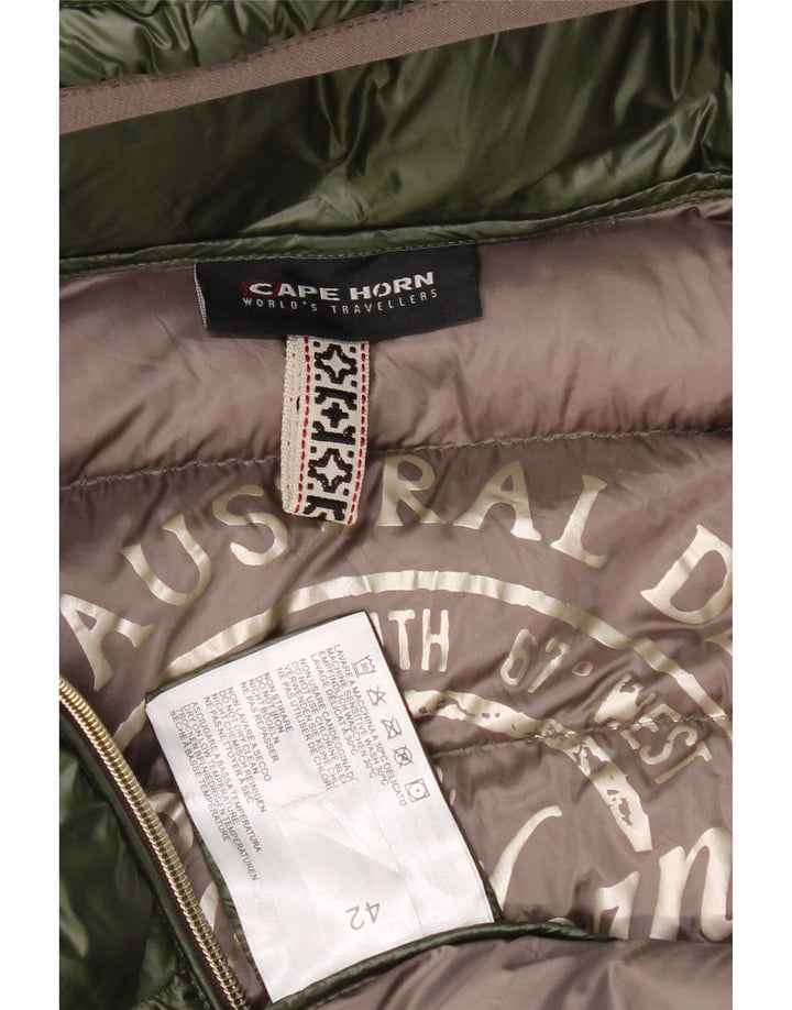 CAPE HORN Womens Hooded Padded Jacket IT 42 Medium Green Nylon Vintage Cape Horn and Second-Hand Cape Horn from Messina Hembry 