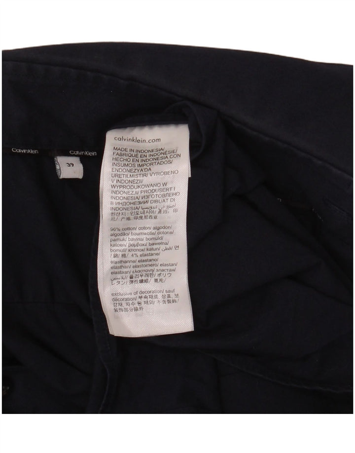 CALVIN KLEIN Camisa slim fit para hombre Talla 39 Algodón azul marino mediano