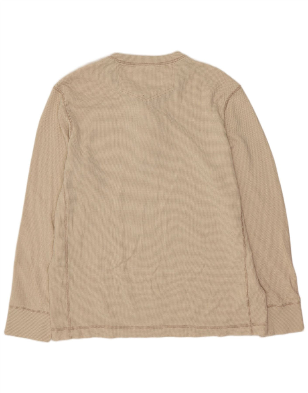 Eddie Bauer Hombres Top Manga Larga Grande Algodón Beige