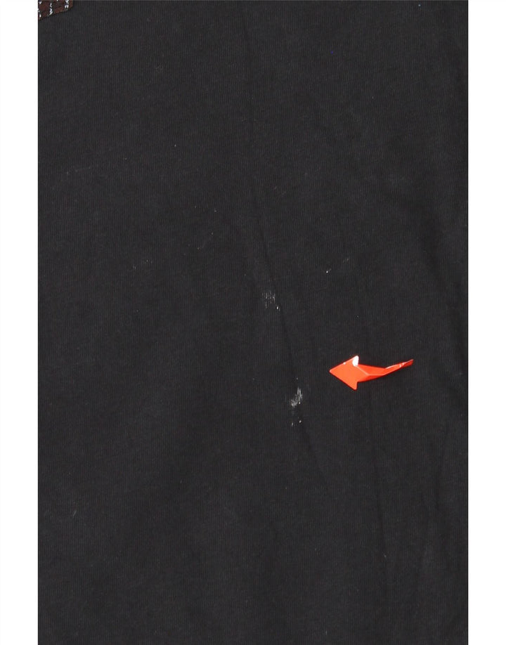 TRUSSARDI Camiseta gráfica para mujer Top UK 46 Grande Algodón negro