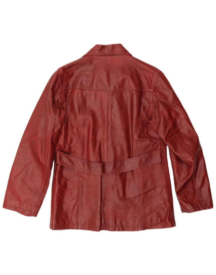 Bayside Chaqueta de cuero para mujer Reino Unido 44 Cuero burdeos grande