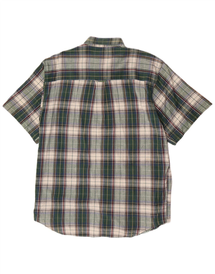 Eddie Bauer Camisa Regular Fit De Manga Corta Para Hombre Algodón A Cuadros Verde Medio