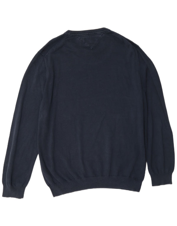 Tommy Hilfiger Jersey de cuello redondo para hombre, talla 2XL, color azul marino