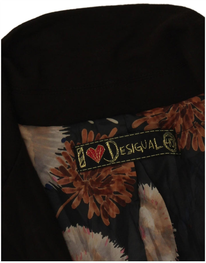 Desigual Chaqueta Blazer De 1 Botón Para Mujer EU 40 Mediana Negro Floral