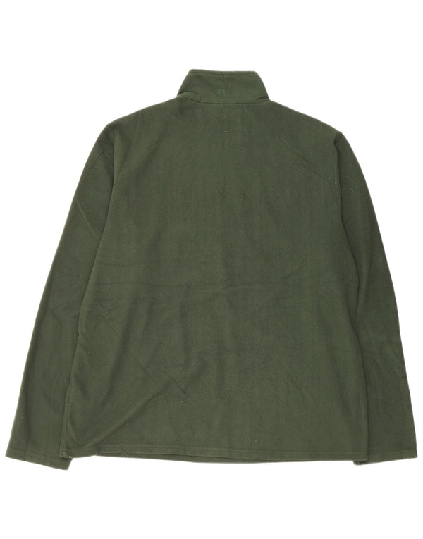 Mountain Warehouse Jersey de forro polar con cuello y cremallera para hombre XL Poliéster verde