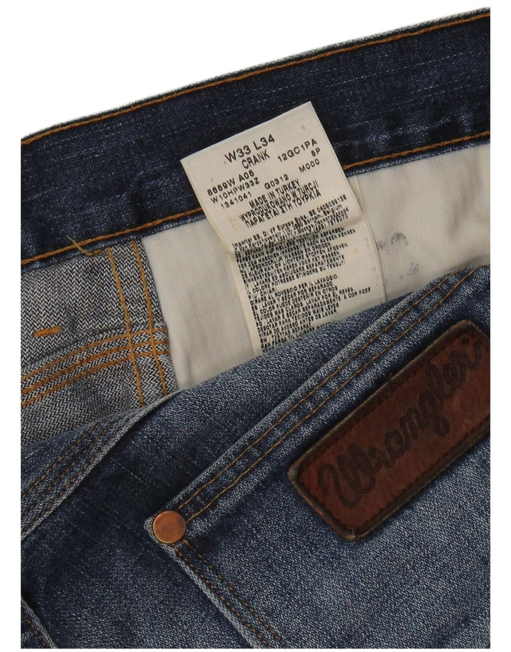 WRANGLER Vaqueros rectos Crank para hombre W33 L34 Algodón azul