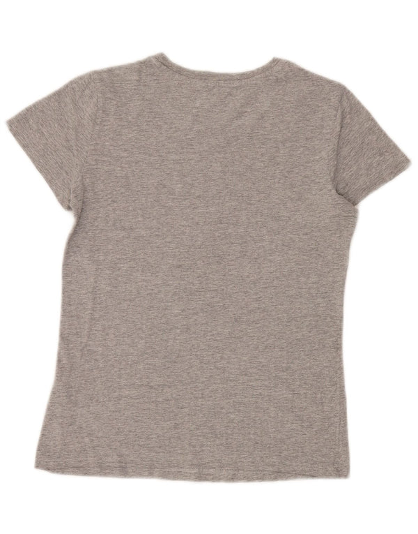 Adidas Camiseta gráfica para mujer Top UK 10 Small Grey Cotton Sports