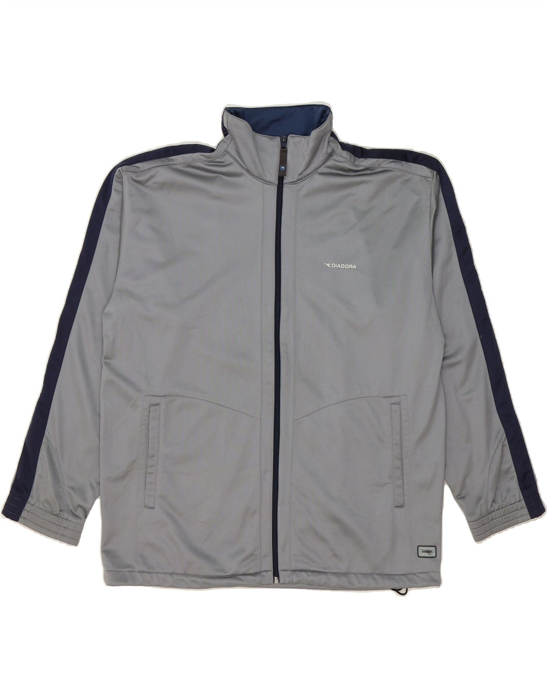 DIADORA Mens Tracksuit Top Jacket UK 44 Large Grey Colourblock Polyester Vintage Diadora and Second-Hand Diadora from Messina Hembry 