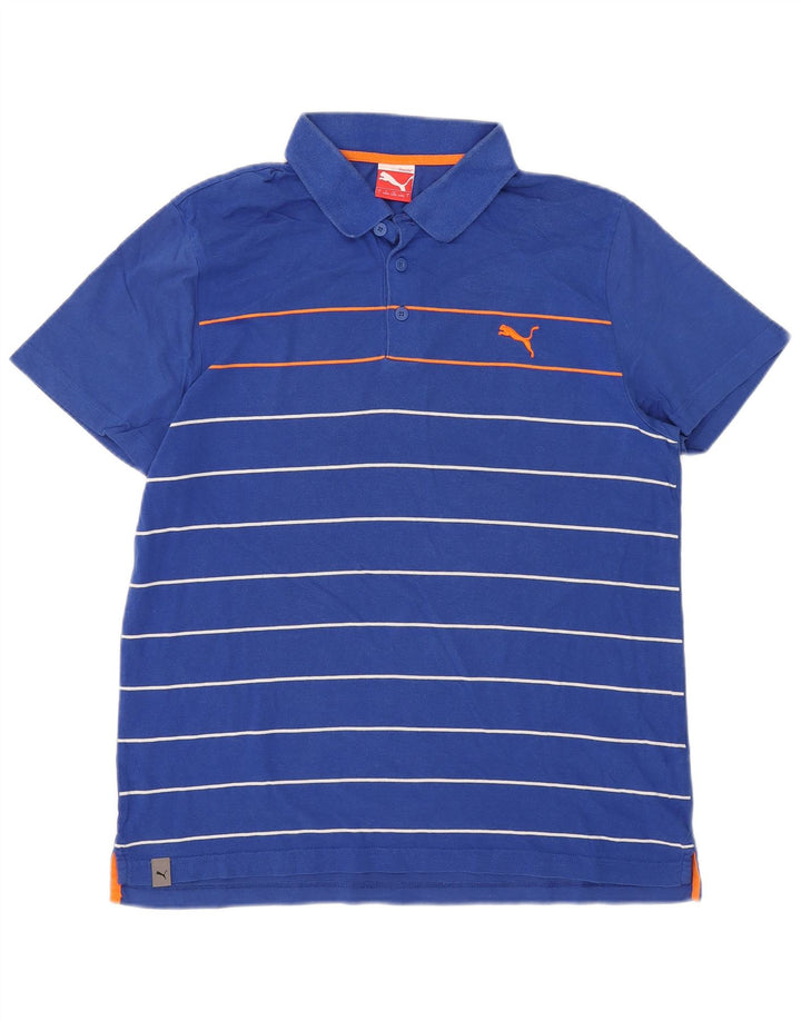 Polo Puma Hombre Algodón A Rayas Azul Grande