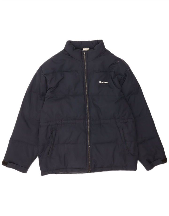 Reebok Chaqueta Acolchada Extragrande para Mujer UK 40 Grande Poliéster Azul Marino