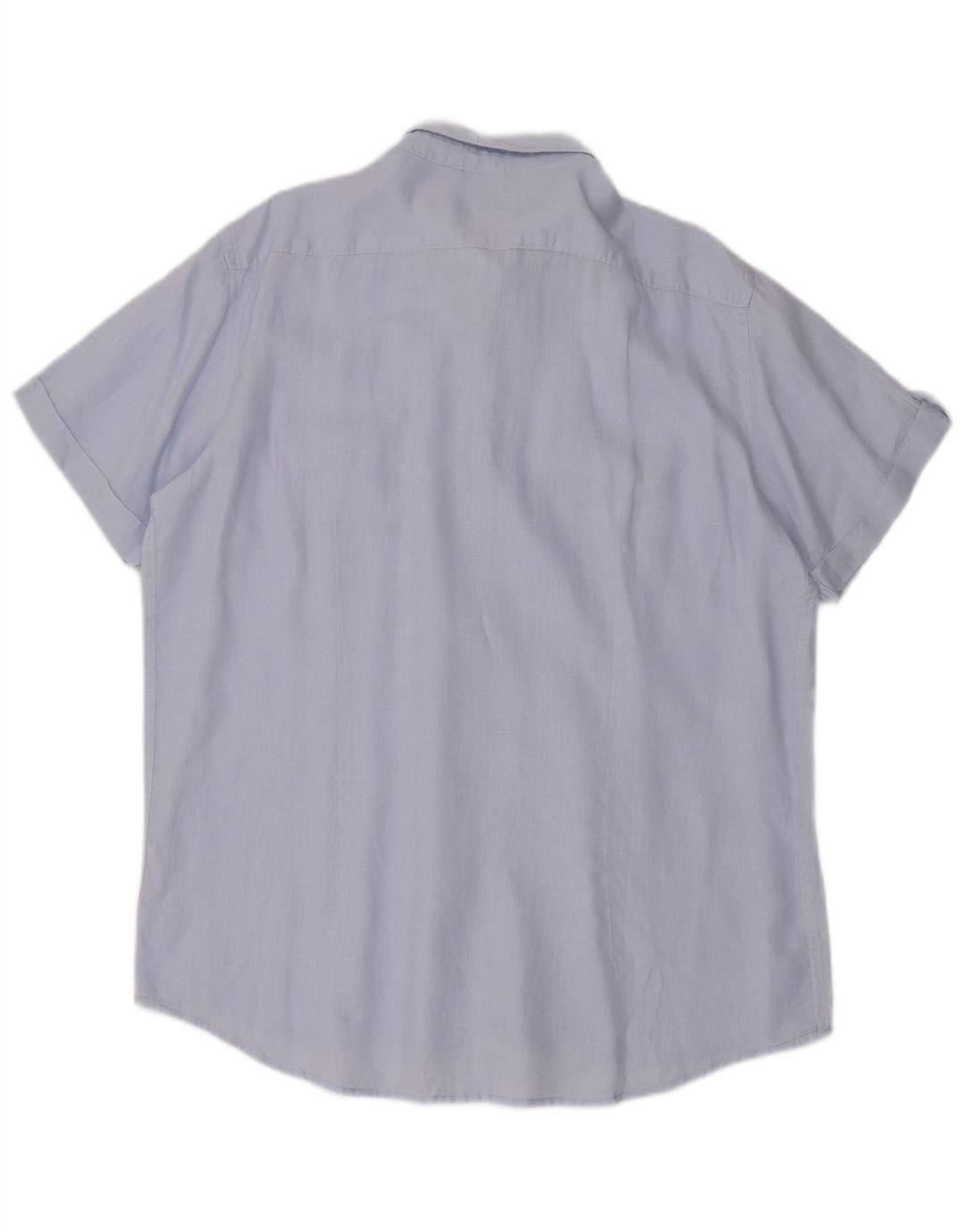 Camisa Carrera Hombre Manga Corta XL Lino Azul