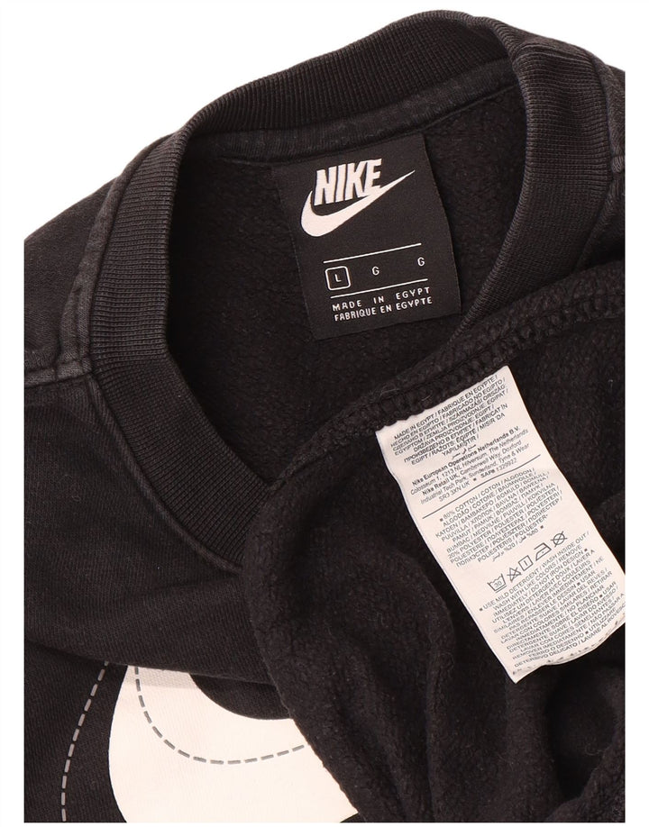 Nike - Sudadera con gráfico para hombre, talla grande, algodón negro