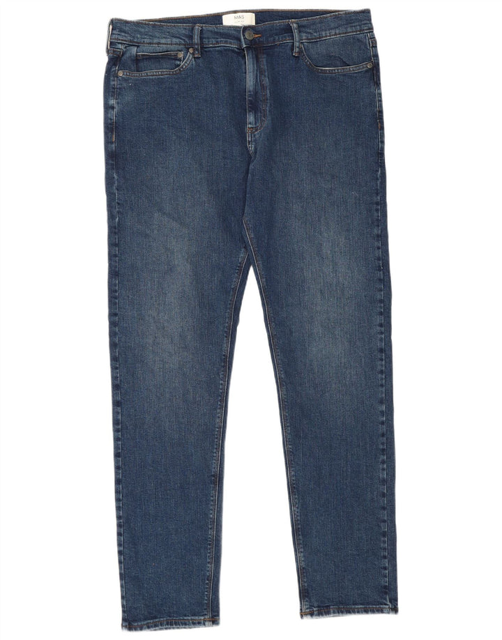Marks & Spencer Vaqueros ajustados para hombre W36 L33 Algodón azul