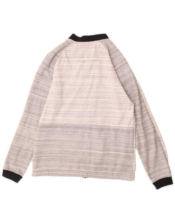 NIKE Hombre Chándal Top Chaqueta De Algodón A Rayas Gris Medio