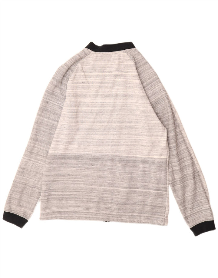 NIKE Hombre Chándal Top Chaqueta De Algodón A Rayas Gris Medio