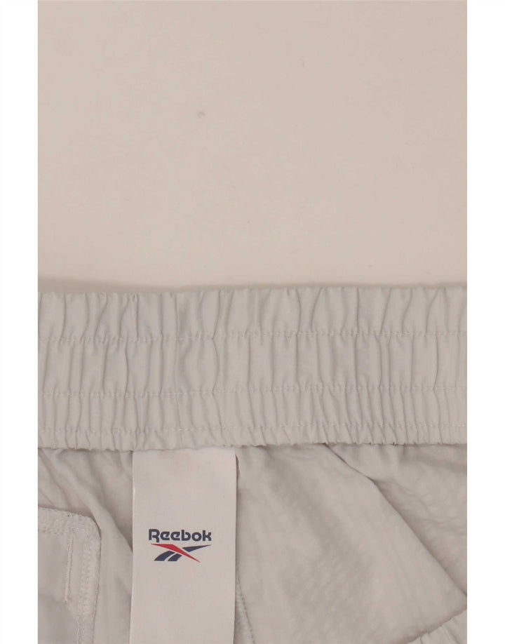 Reebok - Pantalones cortos deportivos cargo para hombre, poliéster blanco grande