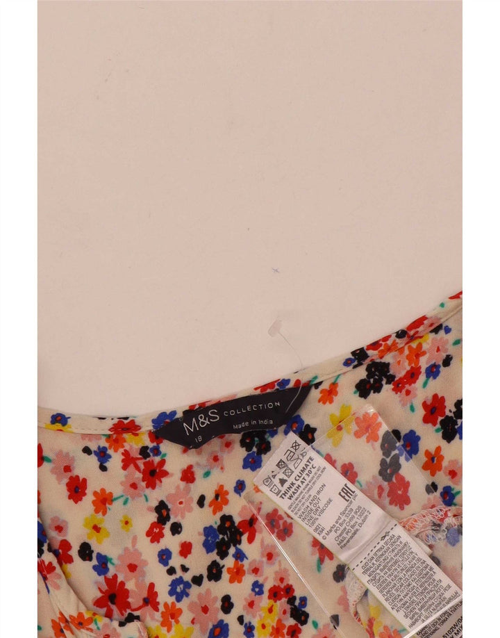 Marks & Spencer Blusa de Manga 3/4 para Mujer UK 40 XL Multicolor