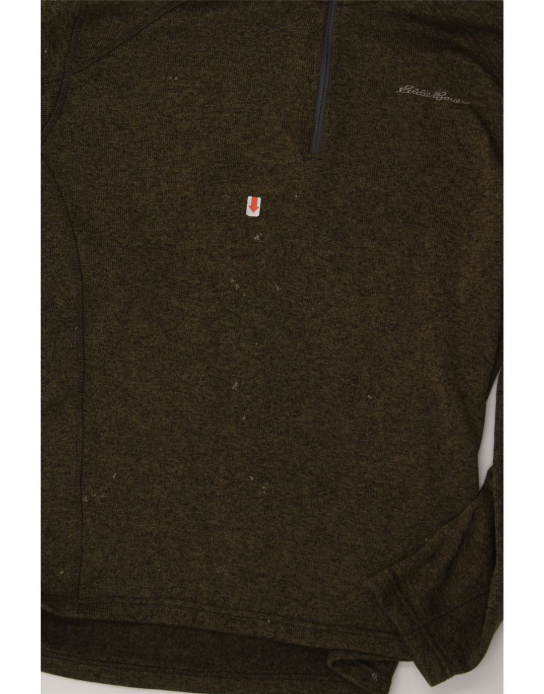 EDDIE BAUER Mens Zip Neck Sweatshirt Jumper XL Khaki Polyester Vintage Eddie Bauer and Second-Hand Eddie Bauer from Messina Hembry 