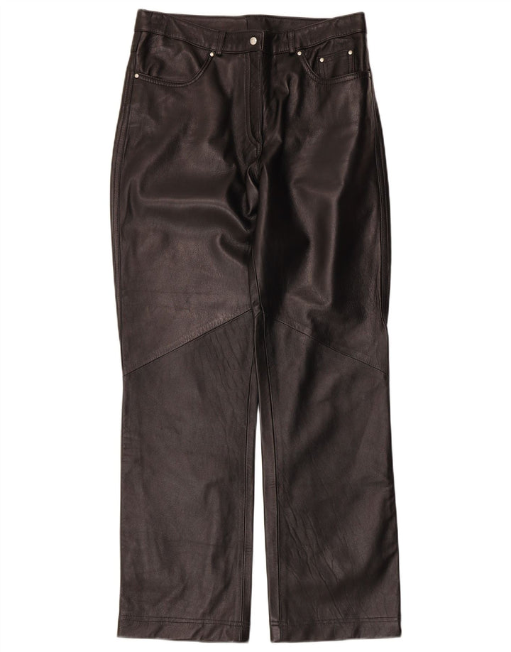 Conbipel Pantalones de cuero para mujer IT 46 Large W30 L30 Negro