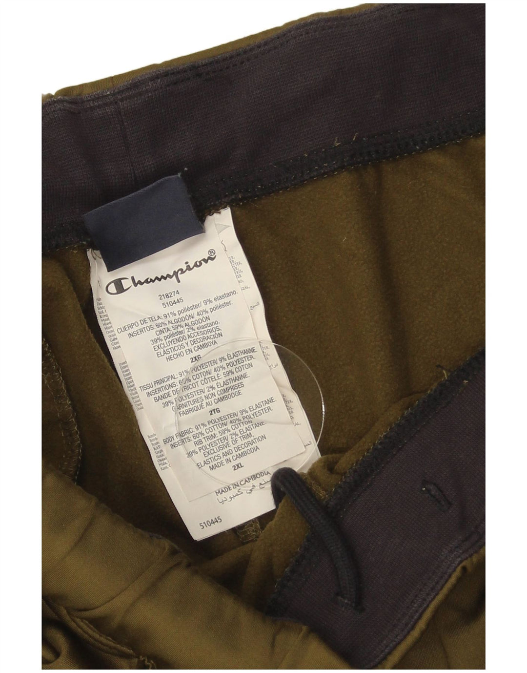 Champion Pantalones De Chándal Para Hombre Joggers 2XL Caqui Poliéster