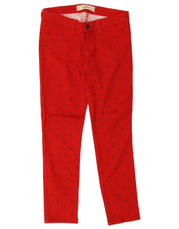Hollister Jeans Jegging para Mujer US 3 XS W26 L26 Algodón Manchado Rojo