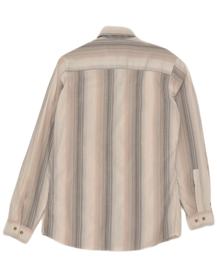 Camisa Marlboro Classics Hombre Algodón Rayas Blanca Mediana