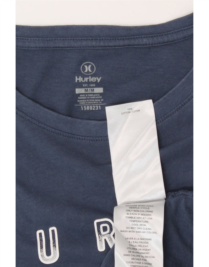 Hurley Camiseta Gráfica Para Hombre Top Medium Azul Marino Algodón