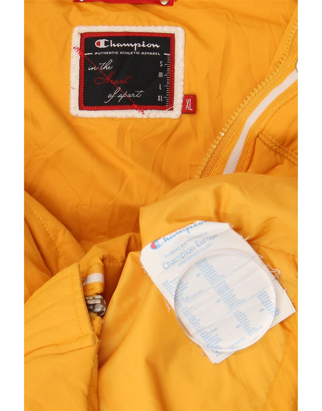 Champion Chaqueta Acolchada Con Capucha Para Mujer ES 40 XL Poliéster Amarillo