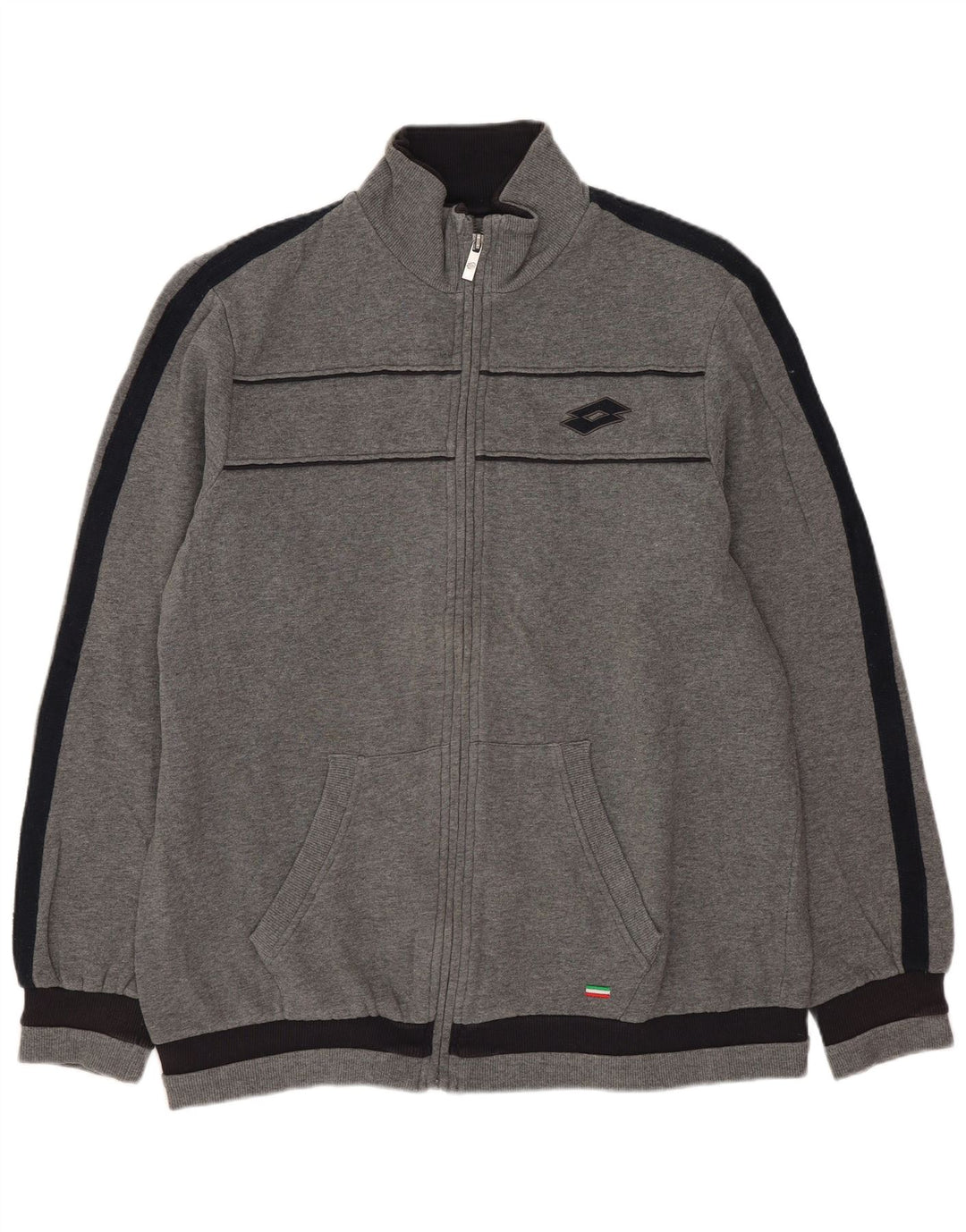 Lotto Hombre Chaqueta De Chándal Superior De Algodón Gris Color Block Grande