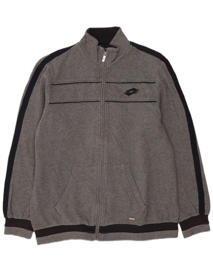 Lotto Hombre Chaqueta De Chándal Superior De Algodón Gris Color Block Grande