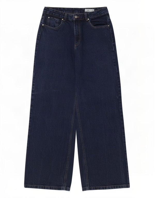 Marks & Spencer Vaqueros de pierna ancha para mujer UK 14 Medium W30 L28 Azul marino