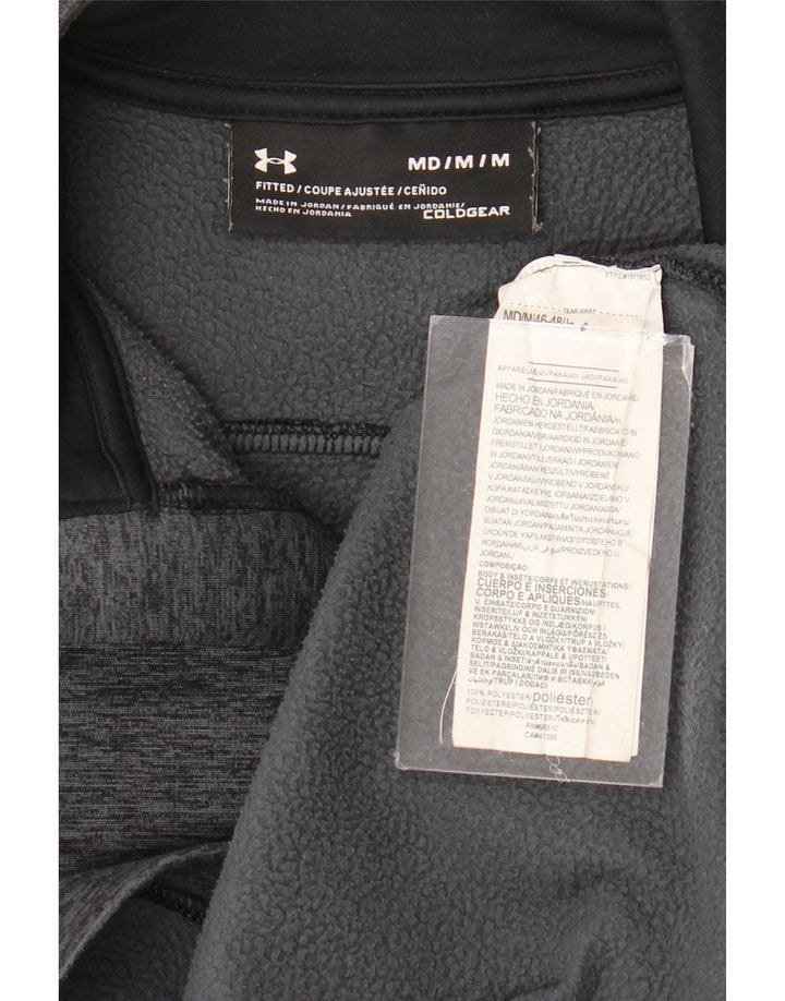 Under Armour Hombre Cold Gear Zip Neck Sudadera Jumper Gris Medio Moteado