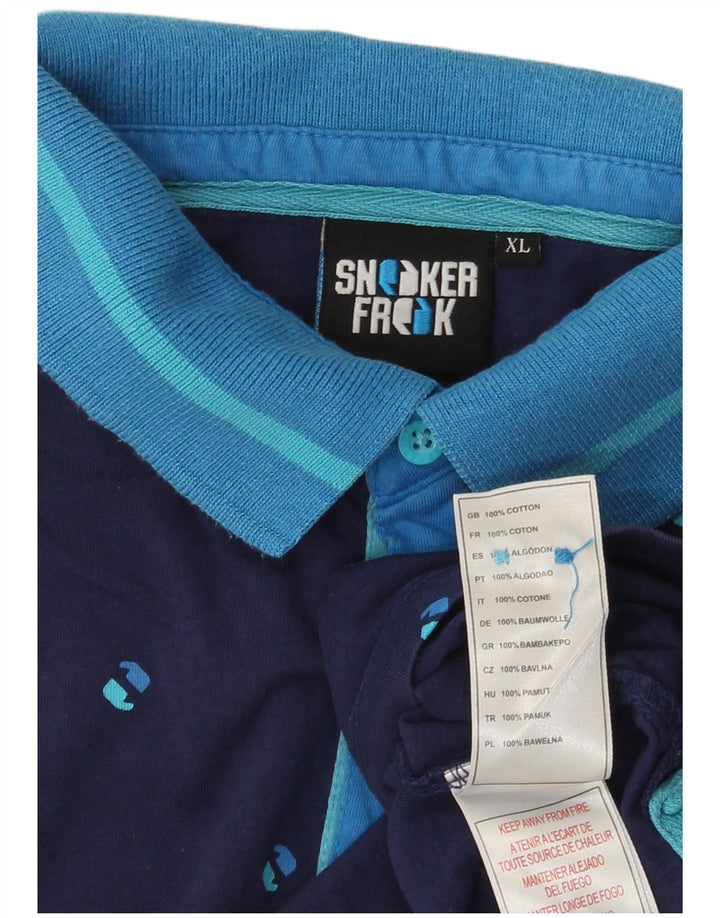 Sneaker Freak Polo Hombre XL Algodón Moteado Azul Marino