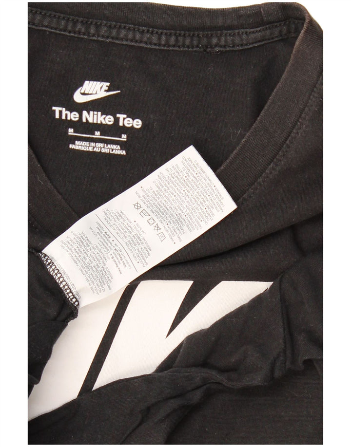 NIKE Camiseta gráfica para hombre Top mediano de algodón negro