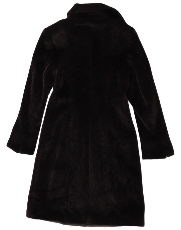 Abrigo vintage de piel sintética para mujer IT 42 Poliéster negro medio