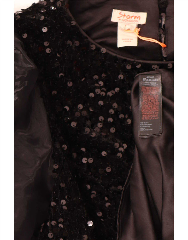 Monsoon Vestido evasé de lentejuelas para niña 12-13 años Negro Poliéster